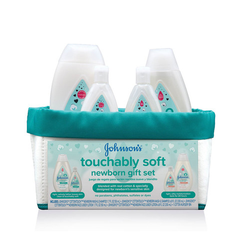 JOHNSON'S® touchably soft newborn gift set front