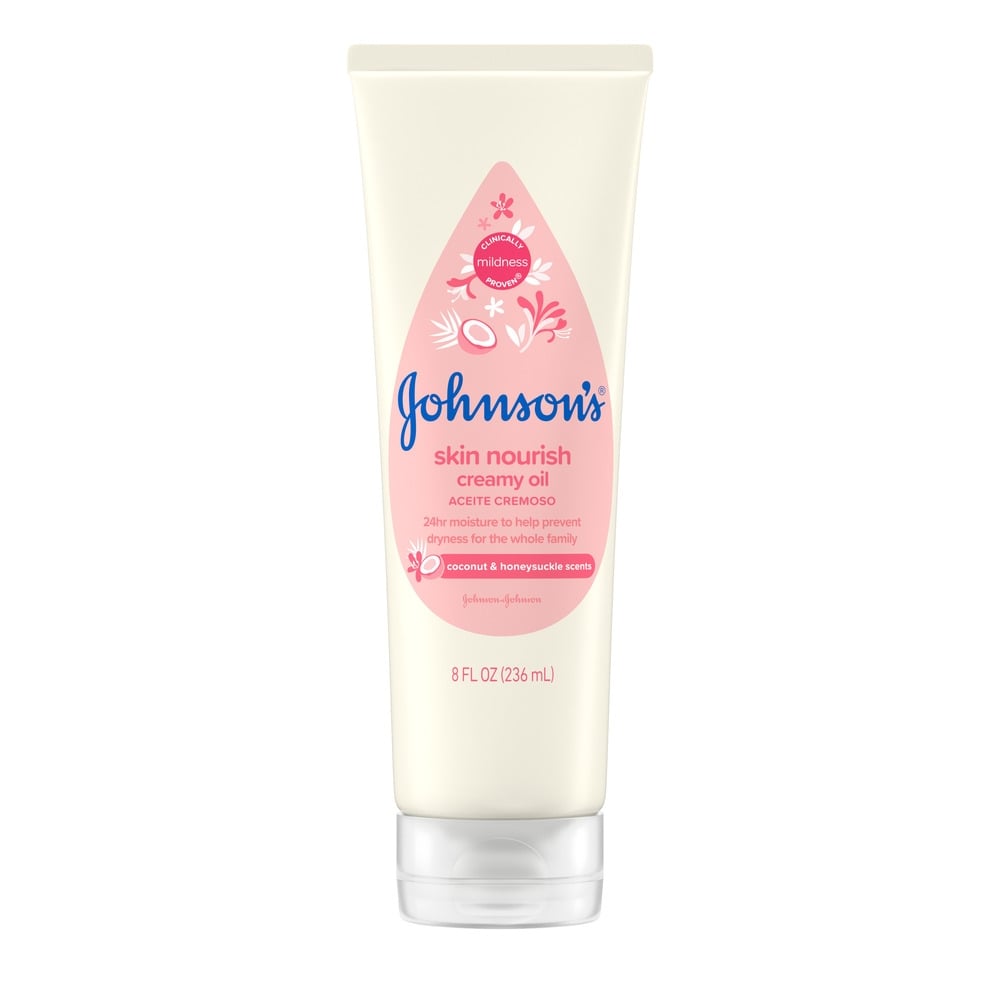Johnson's Baby skin nourishing creamy oil - gentle hydration for delicate skin.