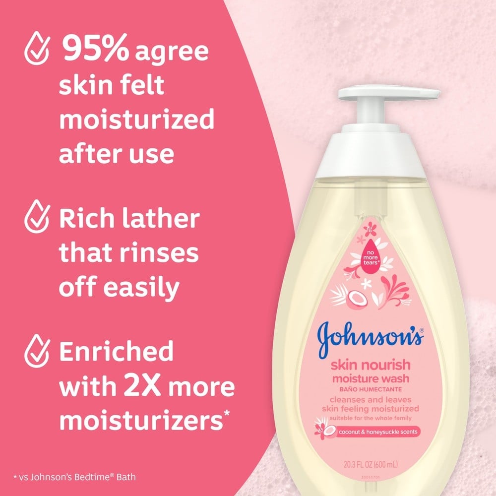 95% agree skin felt moisturized after use. Rich lather that rinses off easily. Enriched with 2x more moisturizers.