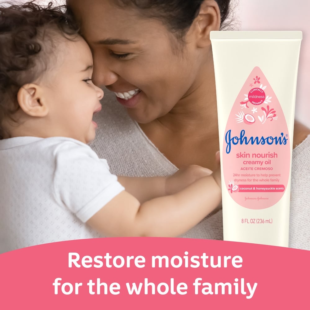 Moisture your family's skin with Johnson's Baby Creamy Oil